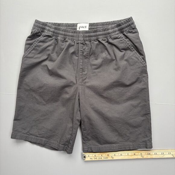 Pact Twill Canvas Shorts LOT of 2 Men’s Large 100% Organic Cotton Tan Gray - Picture 6 of 15